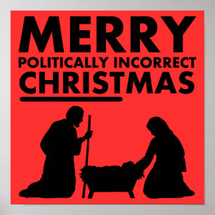 Fröhlicher politisch inkorrekter Weihnachtsposter Poster