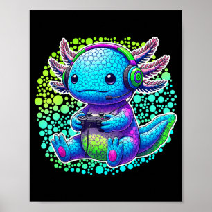 Fröhlicher Punkt Tag Axolotl Gamer Gamesolotl Kind Poster