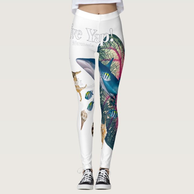 Fröhlicher Riffhai Leggings (Vorderseite)