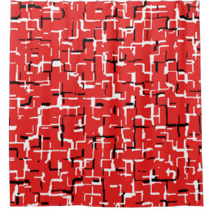 Fröhlicher rot/weiß/schwarz-trendy duschvorhang