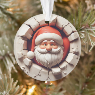 Fröhlicher Santa-Doppel-Weihnachtsbaumanhänger Ornament