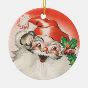 Fröhlicher Santa Keramikornament