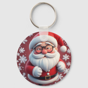 🎅 Fröhlicher Santa-Schneeflocken-Feiertagsanhänge Schlüsselanhänger