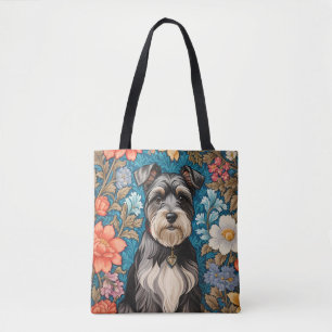 Fröhlicher Schnauzer William Morris Inspiriert Flo Tasche