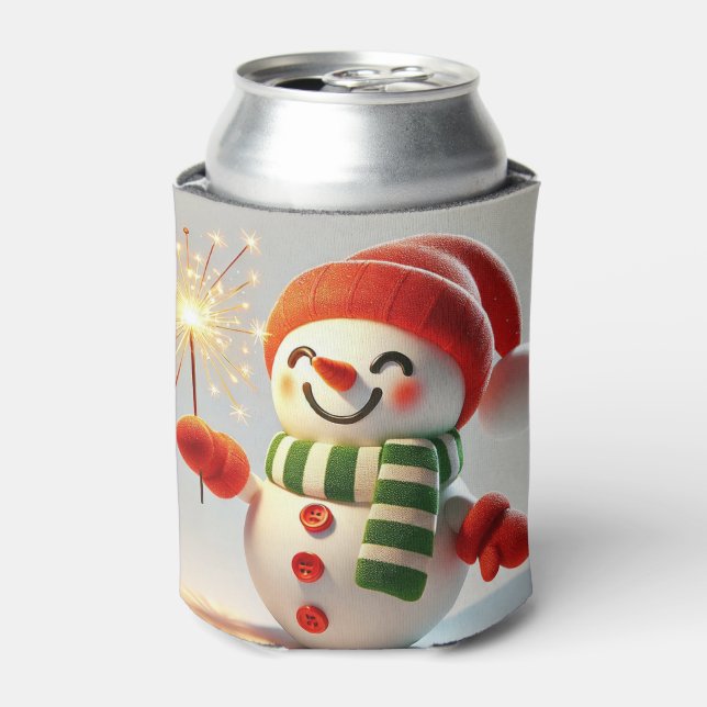 fröhlicher Schneemann Dosenkühler (Kanne Vorderseite)
