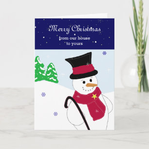 Fröhlicher Schneemann Feiertagskarte