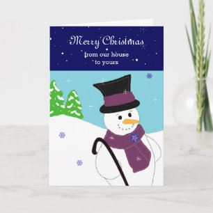 Fröhlicher Schneemann Feiertagskarte