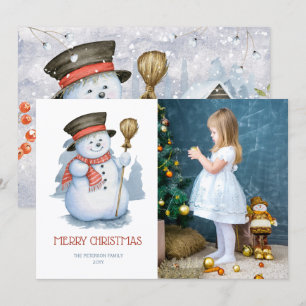 Fröhlicher Schneemann Foto Weihnachten