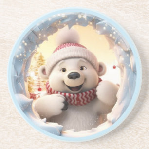 Fröhlicher Schneemann Getränkeuntersetzer