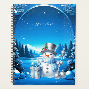 Fröhlicher Schneemann in einem schneebedeckten Wal Planer