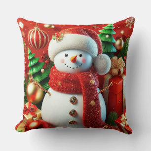 fröhlicher Schneemann Kissen