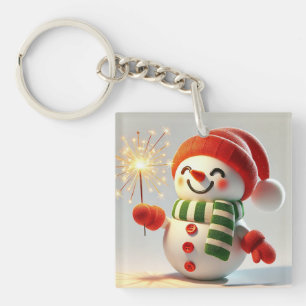 Fröhlicher Schneemann Schlüsselanhänger