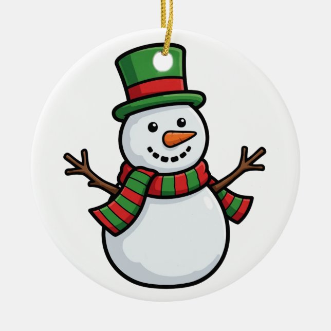 Fröhlicher Schneemann Winter Ornamente (Vorne)