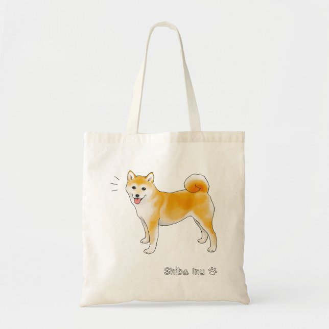 Fröhlicher Shiba Inu Dog Tragetasche (Vorne)