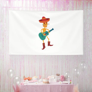 Fröhlicher Skelett-Gitarrespieler Banner