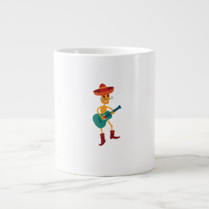 Fröhlicher Skelett-Gitarrespieler Jumbo-Tasse