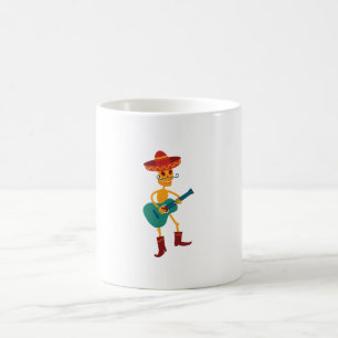 Fröhlicher Skelett-Gitarrespieler Kaffeetasse