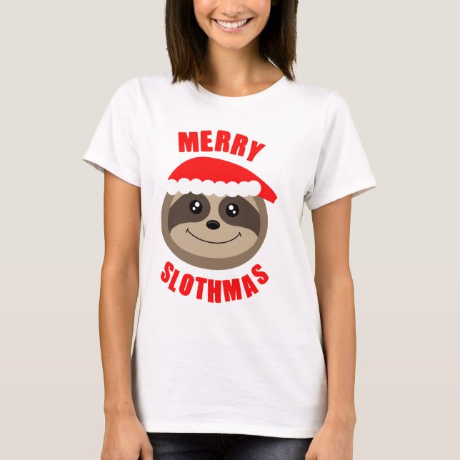 Fröhlicher Slothmas Sloth-WeihnachtsT - Shirt (Vorderseite)