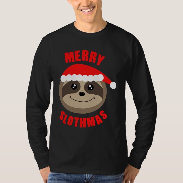 Fröhlicher Slothmas T-Shirt (Vorderseite)