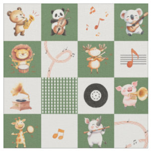 Fröhlicher Songmusikrhythmus wilde Tiere Schulband Stoff