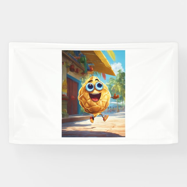 Fröhlicher Sonnenblumencharakter Banner (Horizontal)