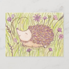 Fröhlicher Springtime-Igel Postkarte