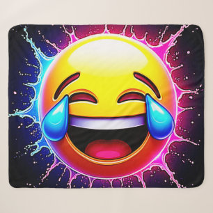 Fröhlicher Spritzer: Lachende Emoji-Kunst Sherpadecke