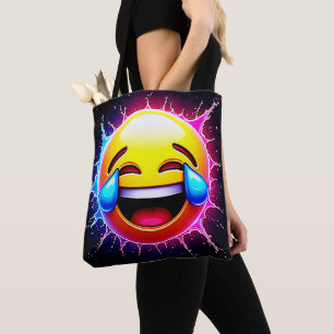 Fröhlicher Spritzer: Lachende Emoji-Kunst Tasche
