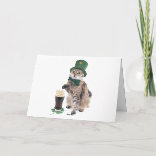 Fröhlicher St. Patrick's Tag Katzen Grußkarte Karte