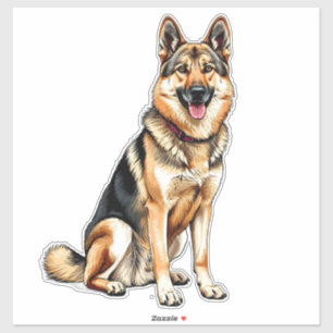 Fröhlicher Tschechoslowakischer Wolfshund Aufkleber