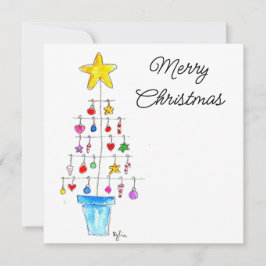 Fröhlicher und heller Baum Feiertagskarte