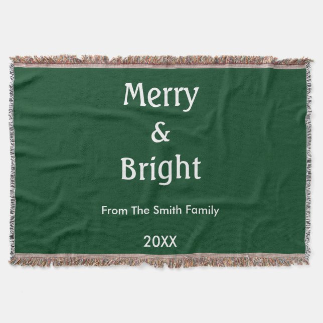 Fröhlicher und heller Jägergrün-Weihnachtsgeschenk Decke (Vorderseite)