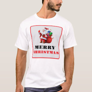 Fröhlicher und heller moderner Weihnachtsmann-T -  T-Shirt