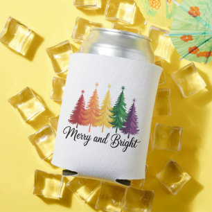 Fröhlicher und heller Regenbogen-Weihnachtsbaum Ga Dosenkühler