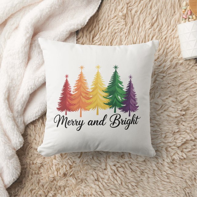 Fröhlicher und heller Regenbogen-Weihnachtsbaum Ga Kissen (Decke)
