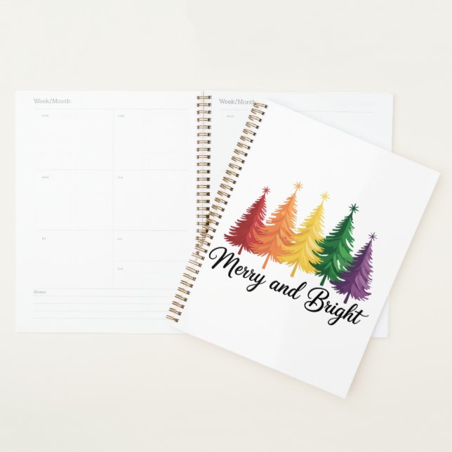 Fröhlicher und heller Regenbogen-Weihnachtsbaum Ga Planer (Anzeige)