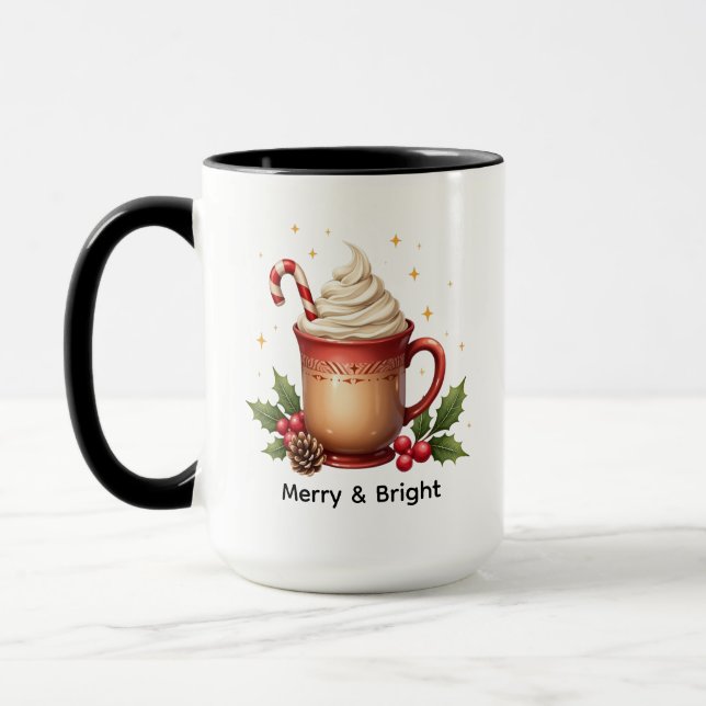 Fröhlicher und heller Weihnachtskaffee Tasse (Links)