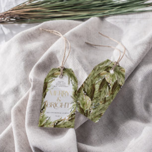 Fröhlicher und heller Weihnachtskranz Geschenkanhänger