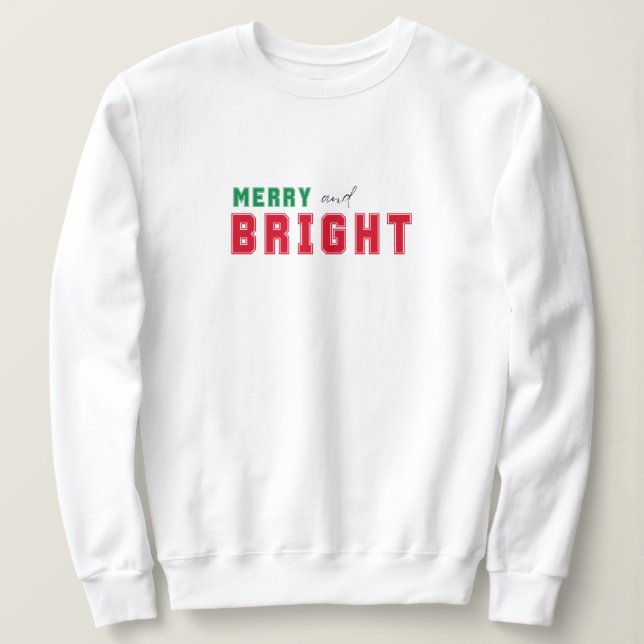 Fröhlicher und heller Weihnachtssüßer Sweatshirt (Design vorne)