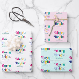 Fröhlicher und heller Weihnachtsurlaub Geschenkpapier Set