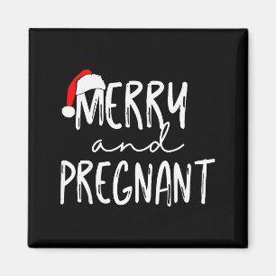 Fröhlicher und schwangere Weihnachtsmann Hut Xmas Magnet