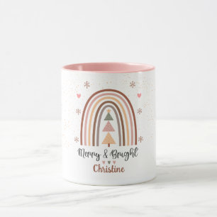 Fröhlicher und strahlender rosa Pfirsich Boho Rege Tasse
