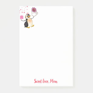 Fröhlicher Valentinstag Pinguin Post-it-Notiz Post-it Klebezettel