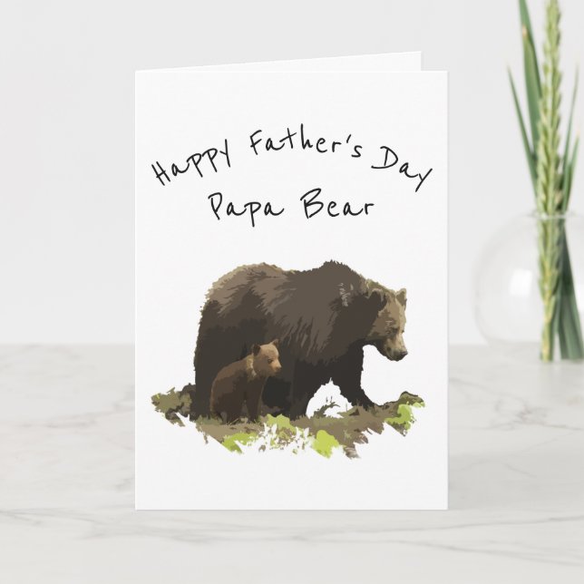 Fröhlicher Vater Papa Bären Vater, Vater Karte (Vorderseite)