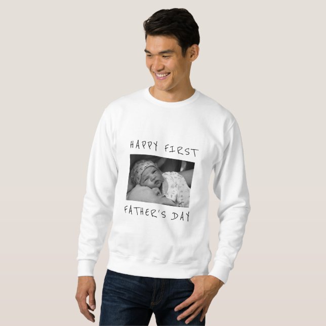 Fröhlicher Vatertag Neues Papa-Foto Sweatshirt (Vorne ganz)