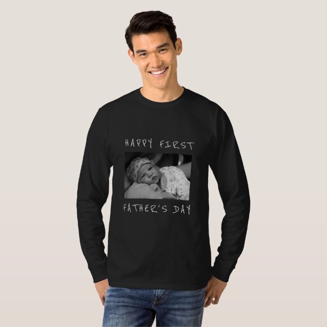 Fröhlicher Vatertag Neues Papa-Foto T-Shirt (Vorne ganz)