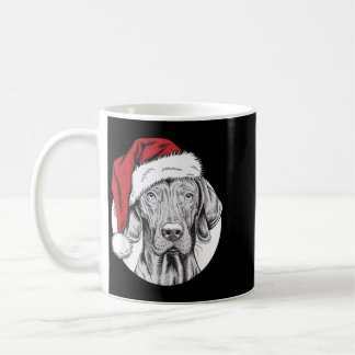 Fröhlicher Vizsla Weihnachtsmann Hund auf Vizsla W Kaffeetasse