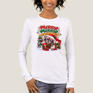 Fröhlicher Waschbär-Weihnachtsbaum-Heißer Kakao Me Tri-Blend Shirt