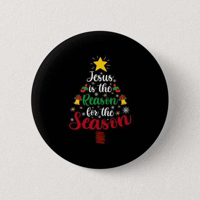 Fröhlicher Weihnachten Jesus ist der Grund Button (Vorderseite)
