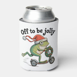 Fröhlicher Weihnachten Xmas Lustiger Frosch Roller Dosenkühler